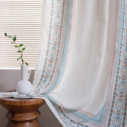 MYSKY HOME Linen Sheer Curtains 63 Inch Length - Image 3