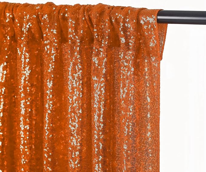 Orange Sequin Backdrop for Thanksgiving 10FTx10FT | 1 Panel, Glitter Vibrant - Image 5
