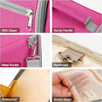 Hanging Travel Toiletry Bag for Women and Men, 6 Organizer Compartments, Extra Large Toiletries Bag, Bathroom Cosmetic Bag, Water-resistant Makeup Bag, Holds Full-Size Shampoo, Rose Red