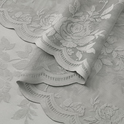 Grey Lace Curtains 54 Inch Length 2 Panels Set Gray Floral Sheer Curtains - Image 6