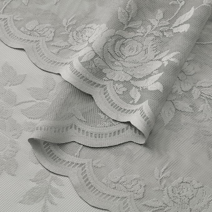 Gray Lace Curtains 102 Inches Long 2 Panels Grey Sheer Floral Curtains - Image 7