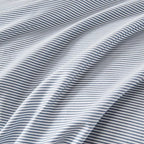 JELLYMONI 100% Natural Cotton Striped Standard Pillowcases Set, 2 Pack Thin White and Blue Stripes Pattern Printed Pillow Covers with Envelope Closure(Pillows are not Included)