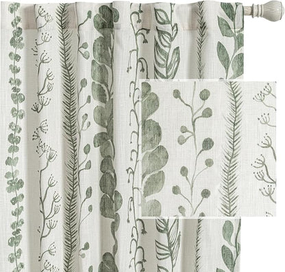 Sage Green Curtains 90 Inches Long 2 Panels Boho Curtains by MEETSKY