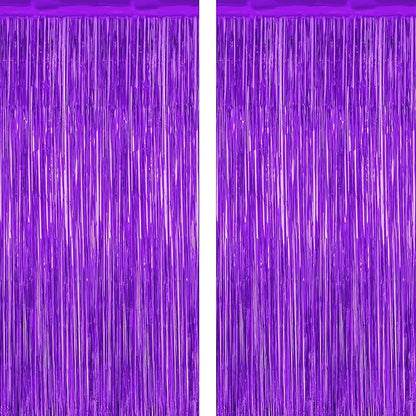 ZATAYE 2 Pack Purple Foil Curtain Streamer Decorations | Purple, Metallic Foil by ZATAYE