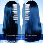 Mini Detangler Travel Hair Brush with Mirror, Makaron Hair Brushes for Women, Men and Kids, Unique 3D Flexible Design for All Hair Types, Styling Accessory, Travel Essentials for Women (DARK BLUE)