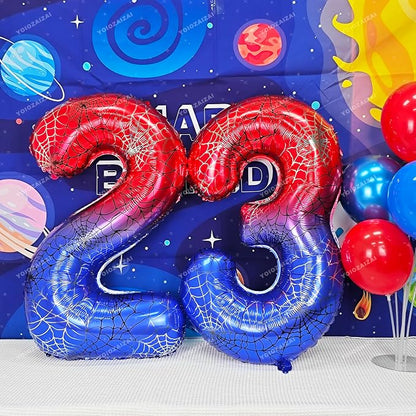 40 IN Red Blue Gradient Number 3 Balloon Large Digital 3 Foil Balloon | - Image 4