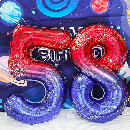 40 IN Red Blue Gradient Number 5 Balloon Large Digital 5 Foil Balloon | - Image 5