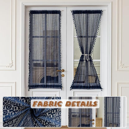Sutuo Home Navy Blue French Door Curtains - Image 4