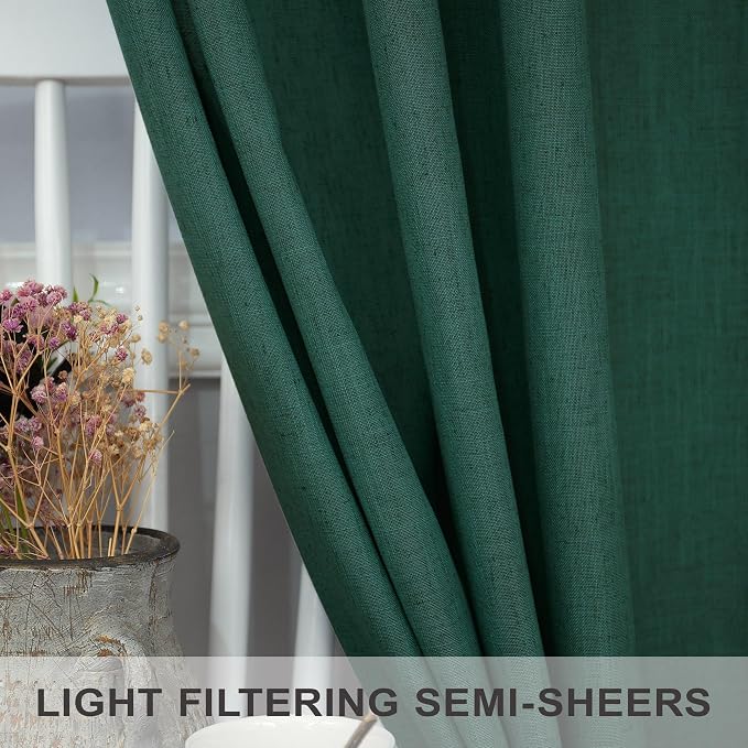 Dark Green Curtains 108 Inches Long - Image 4