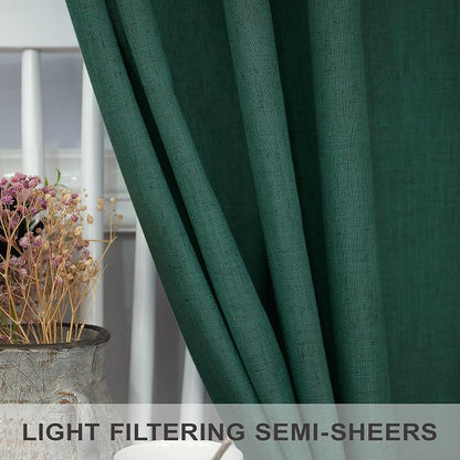 Dark Green Curtains 108 Inches Long - Image 4