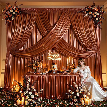 20x10ft Terracotta Glitter Backdrop Curtain - Image 6