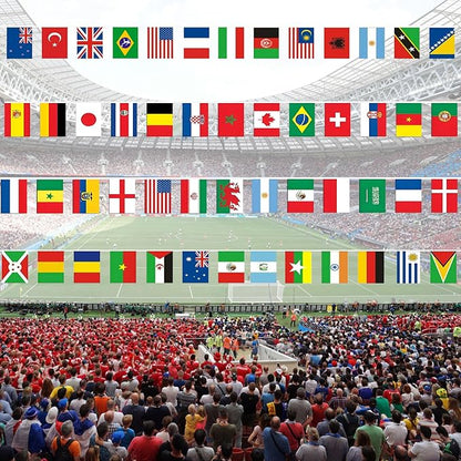 100 Countries String Flag, 95FT International Flags Bunting Banner, World Flag - Image 6