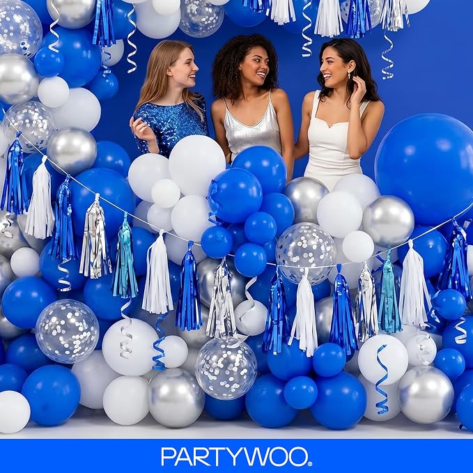 PartyWoo Royal Blue Balloons 101pcs Dark Blue Latex Helium Balloons 12 Inch | - Image 5