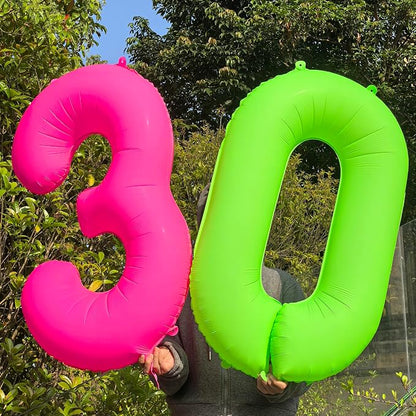 Green Birthday Number 3 Balloon 40 inch Fluorescent Green Number 3 | Helium - Image 5