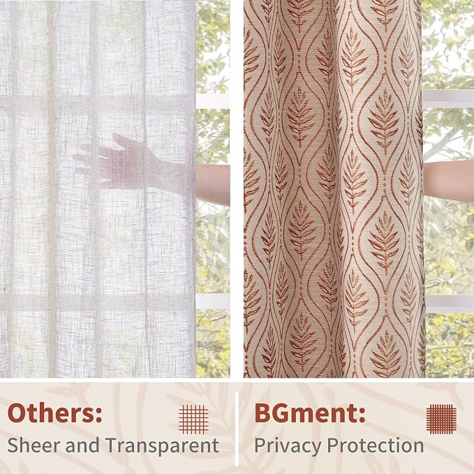 BGment Terracotta Linen Curtains - Image 5