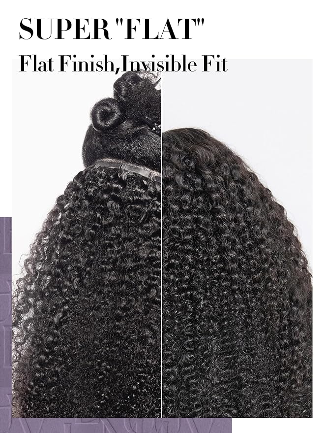 LUVME Kinky-curly Seamless 2 Pack 18inch 270g 18Pcs Clip in Hair Extensions Full Head with Remy Human Hair Extensions, Natural Black Hair for Women