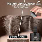 ELEVATE Hair Line Powder Instantly Conceal Hair Loss for Thinning Areas - Shadow Makeup - Root Cover Touch Up with Puff Touch - Instant Gray Coverage for Men and Women (Dark Brown)