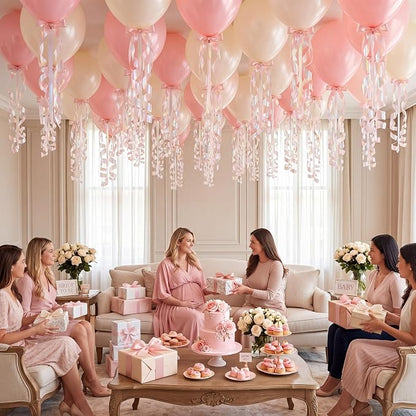 Gejoy 60 Pcs Pink Bow Birthday Party Decoration Set 12inch Pastel Balloons | - Image 3