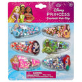 LUV HER Licensed Hair Accessories For Girls, 6pc Cute Hair Clips with Favorite Disney Princess Character Charms, Magical Confetti Hair Clips, Ages 3+