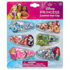 LUV HER Licensed Hair Accessories For Girls, 6pc Cute Hair Clips with Favorite Disney Princess Character Charms, Magical Confetti Hair Clips, Ages 3+