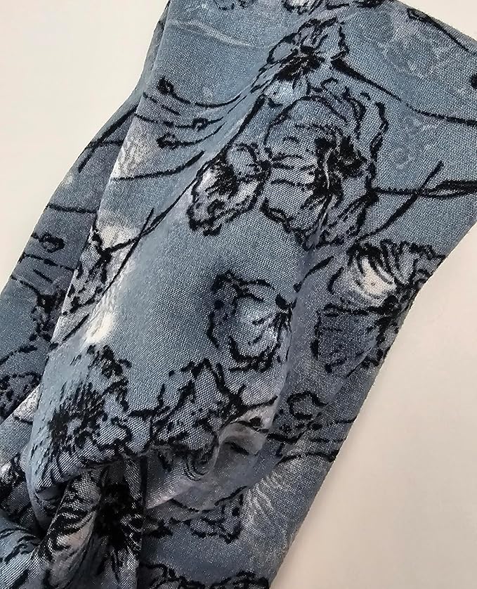 Soft Stretchy Headband, 3-in-1 Versatile Twist Style, One-Piece (Floral Blues, Child)