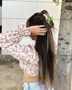 Large Multicolor Floral Metal Non-Slip Strong Hold Hair Jaw Clips and Butterfly Hair Accessories - Cute Headwear Gifts for Women (2Pcs)