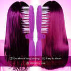 Mini Detangler Travel Hair Brush with Mirror, Makaron Hair Brushes for Women, Men and Kids, Unique 3D Flexible Design for All Hair Types, Styling Accessory, Travel Essentials for Women (PURPLE)