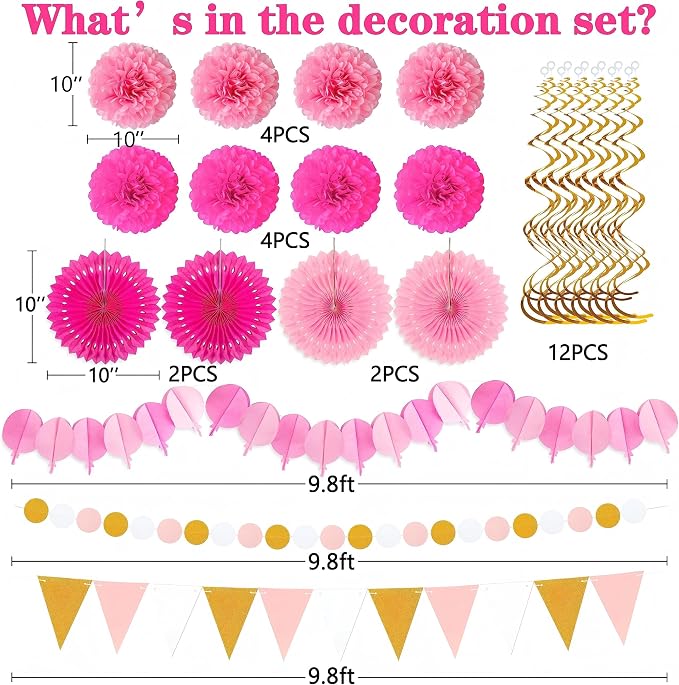 35PCS Party Decorations Paper Fan Hanging Set - Image 4
