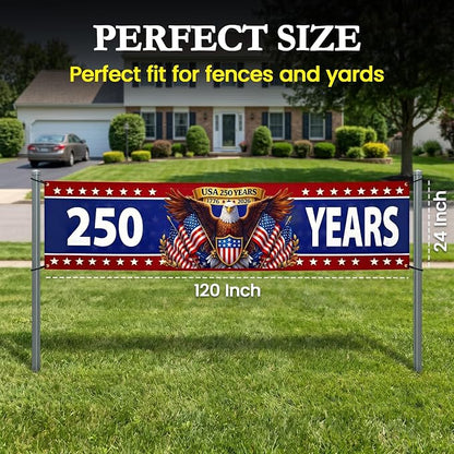 250th Anniversary Eagle Banner 2x10ft - Image 3