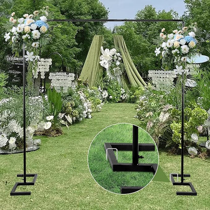 8.2FT x 8FT Square Backdrop Stand Heavy Duty Black Wedding Arch - Image 7