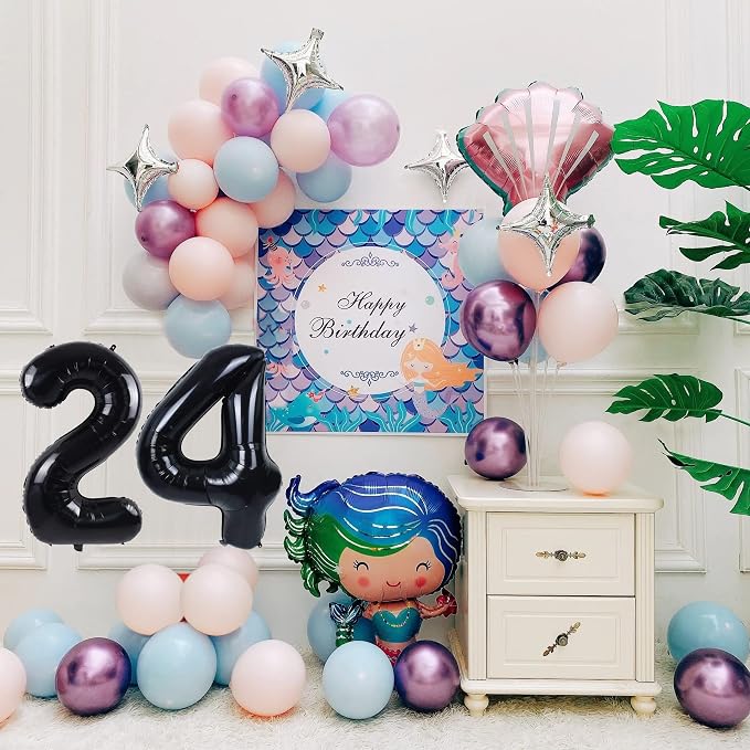 40 inch Number Balloon 0-9 Black Large Number 24 Balloons, Digital Balloons - Image 2