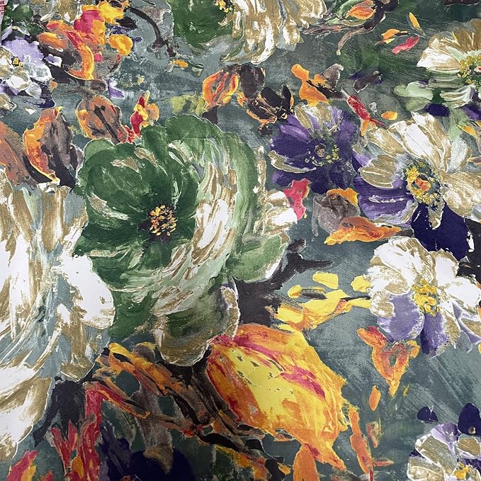 SUOUO Dark Green Vintage Floral Blackout Curtains - Image 4