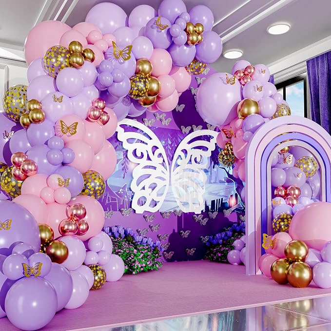 ALL-IN-1 Pink and Purple Balloon Arch Kit & Garland - Image 2