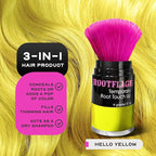 Temporary Hair Color, Fun Colored Hair Powder - Temporary Hair Dye, Root Concealer, Hair Texturizer, Kabuki Applicator with Detail Brush Included (Hello Yellow)