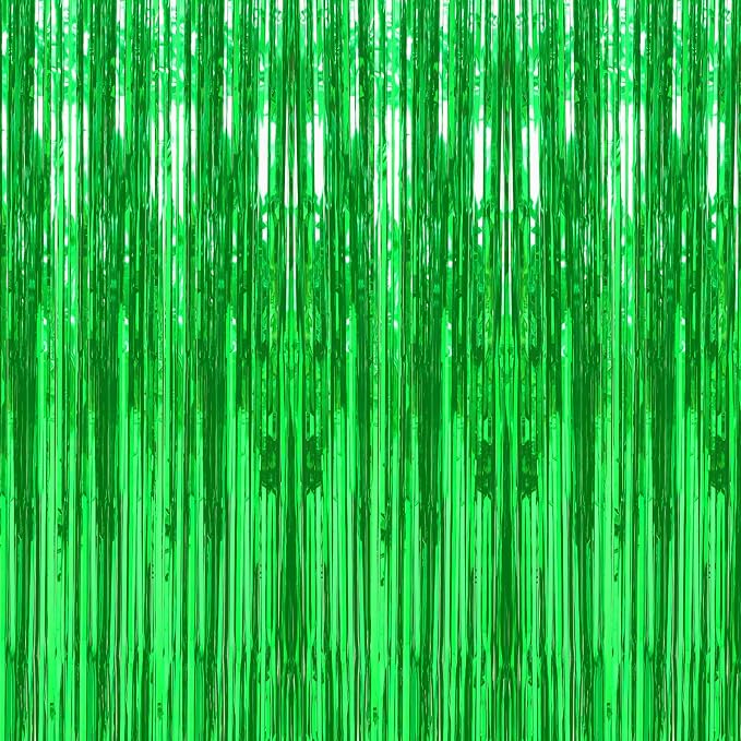 Crosize 8 Pack Green Streamers Backdrop, 3.3 x 9.9 ft, Party Decorations | by Crosize