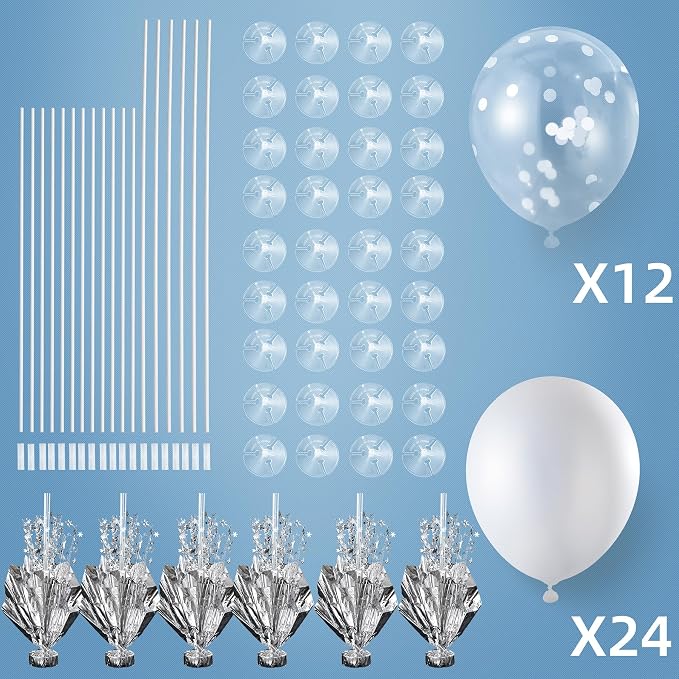 6 Set Silver Table Balloons Centerpiece Stand Kit - Image 7