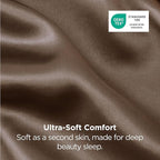 Bedsure King Size Satin Pillowcase Set of 2 - Brown Pillow Cases for Hair and Skin with Envelope Closure, Similar to Silk Pillow Cases, Gifts for Women Men, 20x36 Inches, 2pcs