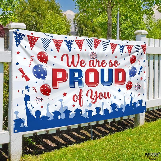 KatchOn We are So Proud of You Banner 72x44 Inch | Congratulations Banner Red - Image 7