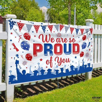 KatchOn We are So Proud of You Banner 72x44 Inch | Congratulations Banner Red - Image 7