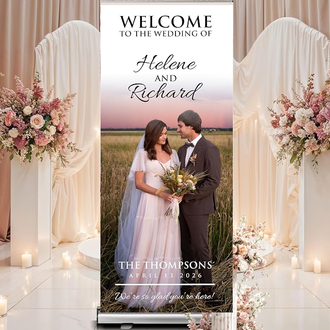 Custom Banner for Weddings READY IN 24HRS Choose your Design Retractable Banner - Image 4