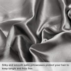 NTBAY Satin Body Pillowcase for Hair and Skin, Luxurious and Silky Pillow case with Envelope Closure, 20x54 Inches, Grey