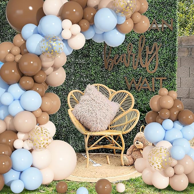 Ouddy Party 142Pcs Brown Coffee Blue Balloons Garland Kit 18 12 10 5 Inch | - Image 7