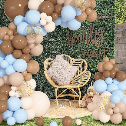 Ouddy Party 142Pcs Brown Coffee Blue Balloons Garland Kit 18 12 10 5 Inch | - Image 7