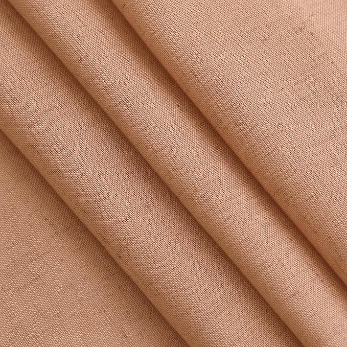 Peach Quartz Linen Curtains 96 Inch Length 2 Panel Set Back Tab Rod Pocket - Image 5