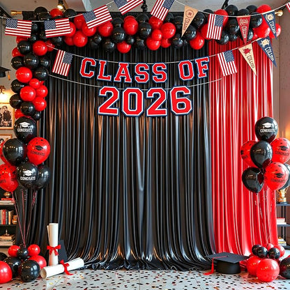 10x10 ft Red Glitter Backdrop Curtain - Image 7