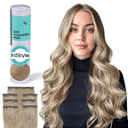 Irresistible Me Real Human Hair Extensions Clip Ins – 100% Human Hair Clip In Extensions for Length & Volume – Invisible Extension – Heat Resistant & Dyeable – Ash Blonde, 20 Inches