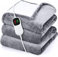 Heated Blanket Electric Throw 50"x60" – Safe Electric Heating Blanket with Auto Shut-Off & Overheat Protection, 10 Heat Settings, Washable Heated Throw for Couch, Bed, Office & Dorm