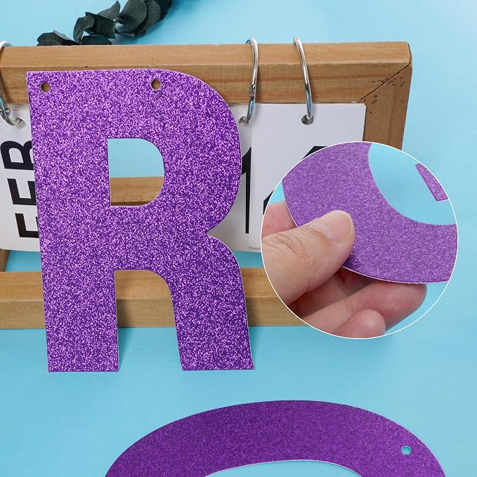 DIY Banner Kit with Letters Glitter Banner Letters Customizable Birthday - Image 3
