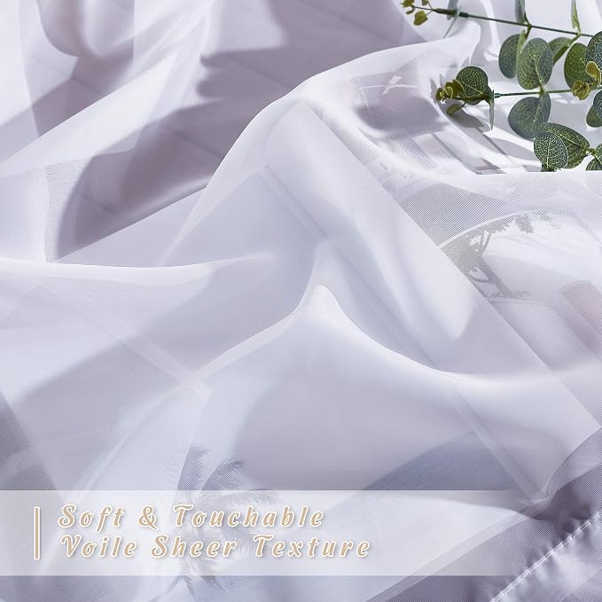 NICETOWN White Sheer Curtains 72 inches Long - Image 4