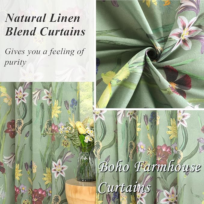 Schweek Floral Curtains 84 Inches Long 2 Panels - Image 5